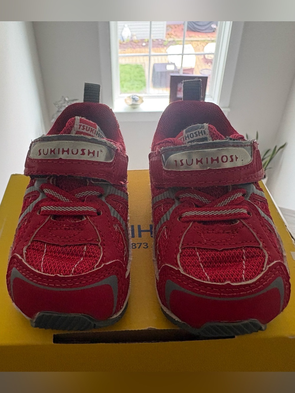 Tsukihoshi Red Toddler Velcro Athletic Sneakers